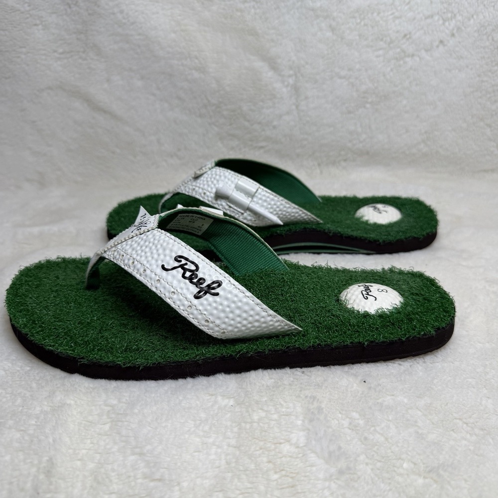 Reef Mulligan II Men's Golf Flip Flops Tee Turf Grass Sole Bottle Opener Size 8